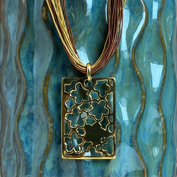 Floral Statement Necklace on Multi Cords - Picture 4 of 12